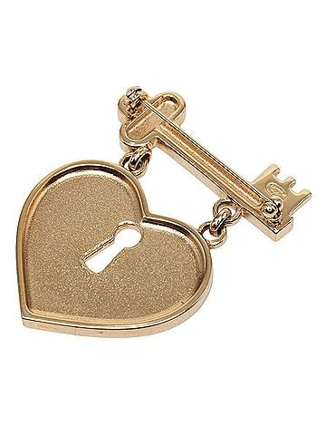 Chanel Chanel Coco Mark Heart Lock Key Brooch 02P Gold Pink Plated Rhinestone Women's CHANEL (view 2)
