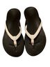 OluKai Black White Flip Flops Size 6 - photo 1
