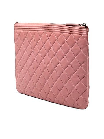 Chanel Chanel Coco Mark Boy Clutch Bag Pink Lambskin Women's CHANEL (view 2)