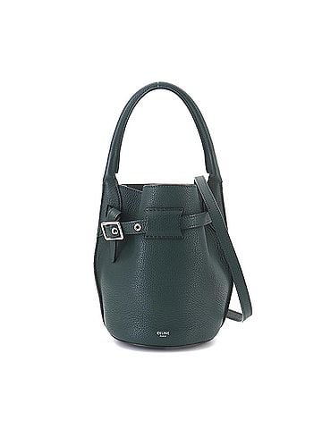 Céline Celine Big Bag Bucket Nano 2-way Hand Shoulder Handbag Leather Green 187243 Small (view 1)