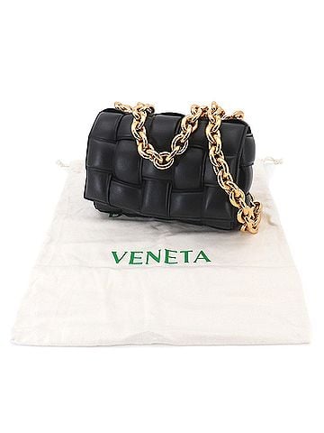 Bottega Veneta Bottega Veneta Intrecciato Chain Cassette 2-way Hand/Shoulder Handbag Leather Black 631421 (view 2)