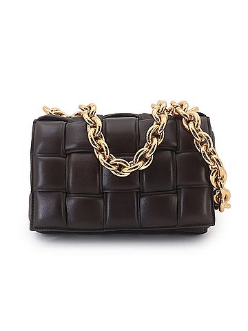Bottega Veneta Bottega Veneta Intrecciato Chain Cassette 2-way Hand/Shoulder Handbag Leather Brown 631421 (view 1)