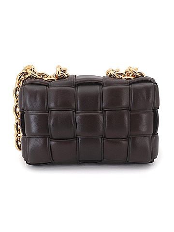 Bottega Veneta Bottega Veneta Intrecciato Chain Cassette 2-way Hand/Shoulder Handbag Leather Brown 631421 (view 2)