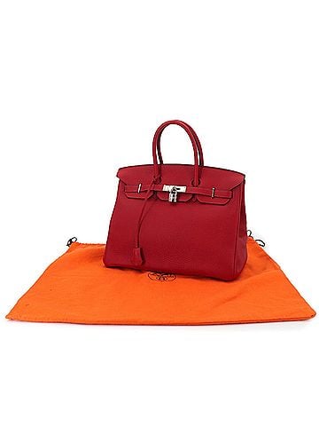 Hermès Birkin 35 Hermes Togo Rouge Vif ?I stamp Silver hardware (view 2)