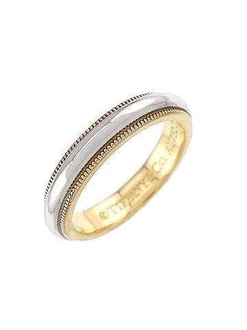Tiffany & Co. Tiffany & Co. Milgrain Band Ring, Platinum (Pt), 18K Yellow Gold (750) (view 1)