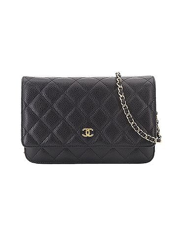 Chanel Chanel Matelassé Classic Chain Wallet, Long Caviar Leather, Black, AP0250, Gold Hardware. (view 1)