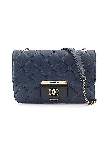 Chanel Chanel Beauty Lock Chain Shoulder Handbag, Leather, Navy, A93221, Gold Hardware (view 1)