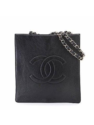 Chanel Chanel Coco Chain Tote Handbag, Leather, Black with Gold Hardware (view 1)