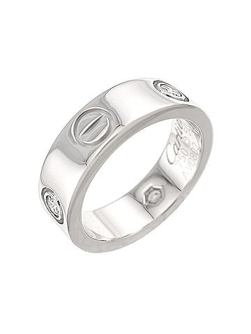 Cartier Cartier Love Ring #50, Half Diamond, 18K White Gold (750) (view 1)