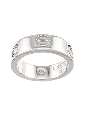 Cartier Cartier Love Ring #50, Half Diamond, 18K White Gold (750) (view 2)