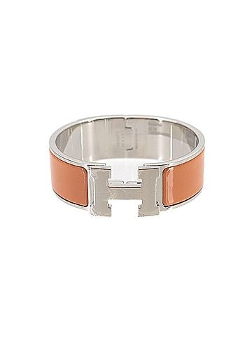 Hermès Hermes Clic Clac H GM Bangle Orange Mandarin Silver (view 1)