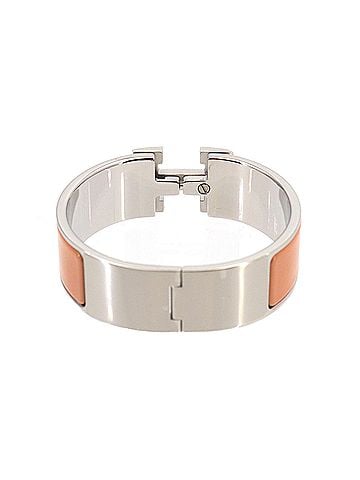 Hermès Hermes Clic Clac H GM Bangle Orange Mandarin Silver (view 2)
