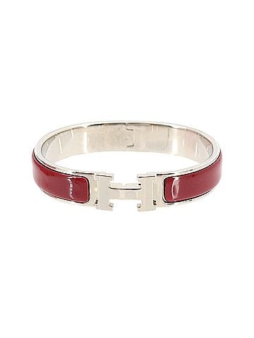 Hermès Hermes Clic H PM Bangle, Red and Silver (view 1)