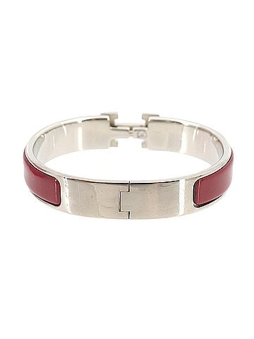 Hermès Hermes Clic H PM Bangle, Red and Silver (view 2)