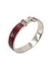 Hermès 100% Sterling Silver Red Hermes Clic H PM Bangle, Red and Silver One size - photo 4