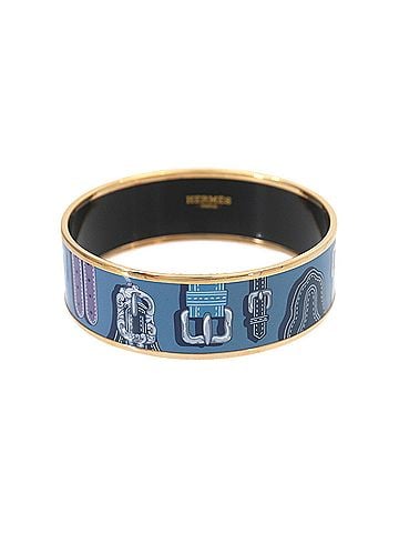Hermès Hermes HERMES Email GM Bangle Bracelet Blue Multicolor Gold (view 1)