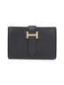 Hermès 100% Leather Black Gold Hermes Bearn Mini 039795CC Wallet One size - photo 1