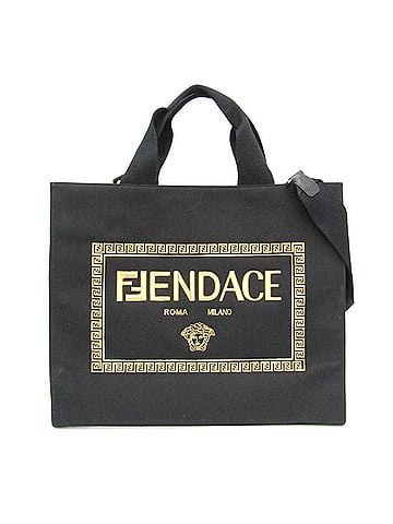 Fendi Fendi FENDI X Versace FENDACE 1006607 Men,Women Canvas Shoulder Bag,Tote Bag Gold,Black (view 1)