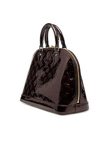 Louis Vuitton Louis Vuitton Monogram Vernis Alma PM Handbag M91691 Wine Red Rouge Fauviste Patent Leather Women's LOUIS VUITTON (view 2)