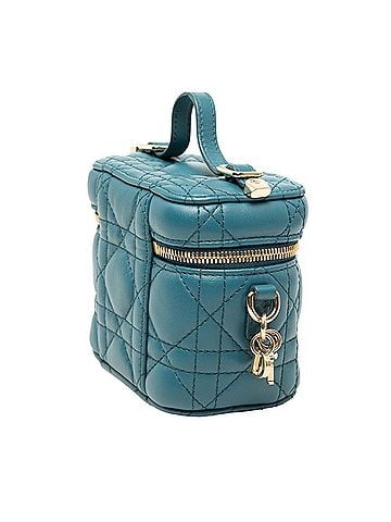 Christian Dior Christian Dior Dior Micro Cannage Vanity Bag Shoulder Blue Lambskin Women's (view 2)