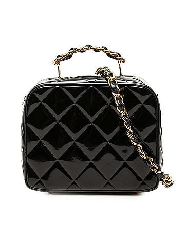 Chanel Chanel Matelassé Handbag Chain Shoulder Bag 2WAY Black Patent Leather Women's CHANEL (view 1)