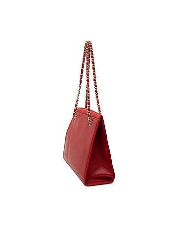 Chanel Chanel Coco Mark Chain Shoulder Bag Tote, Red Caviar Leather, Women's CHANEL (view 2)