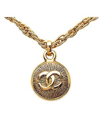 Chanel Chanel Vintage Coco Mark Chain Necklace, Gold Plated, Women's CHANEL (view 1)