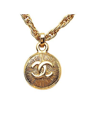 Chanel Chanel Vintage Coco Mark Chain Necklace, Gold Plated, Women's CHANEL (view 2)