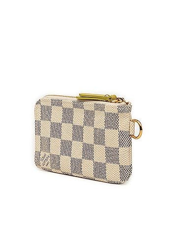 Louis Vuitton Louis Vuitton Damier Azur Pochette Clé Complice Wallet/Coin Case, L-shaped Zipper, N63085, White/Green Leather, Women's LOUIS VUITTON (view 2)