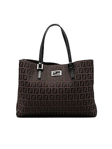 Fendi Fendi Zucchino Handbag Tote Bag 8BH132 Brown Canvas Leather Women's FENDI (view 1)
