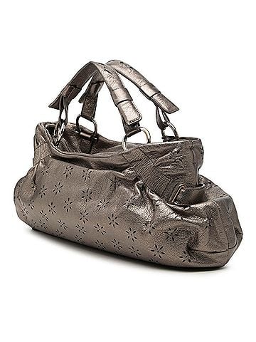 Salvatore Ferragamo Salvatore Ferragamo Gancini Perforated Handbag/Shoulder Bag, 2-Way, Bronze/Brown Leather, Women's. (view 2)