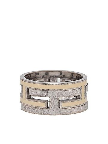 Hermès Hermes Move H Ring, Size #53, Ivory, SV925 Silver, Women's. (view 1)