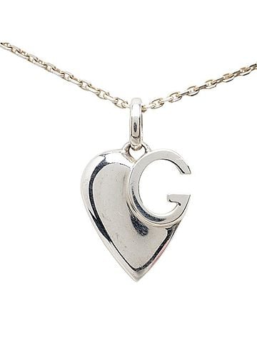 Gucci Gucci G Heart Chain Pendant Necklace, SV925 Silver, Women's GUCCI (view 1)