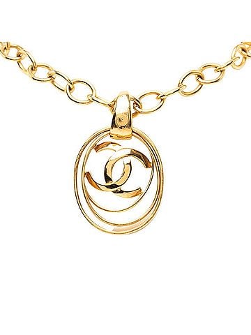 Chanel Chanel Coco Mark Vintage Chain Pendant Necklace, 95P Stamp, Gold Plated, Women's. (view 1)
