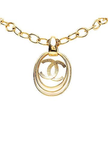 Chanel Chanel Coco Mark Vintage Chain Pendant Necklace, 95P Stamp, Gold Plated, Women's. (view 2)