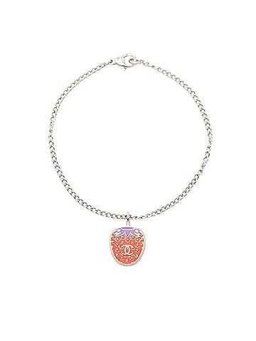 Chanel Chanel Coco Mark Strawberry Motif Chain Bracelet, Silver, Pink, Purple Metal, Women's CHANEL (view 1)