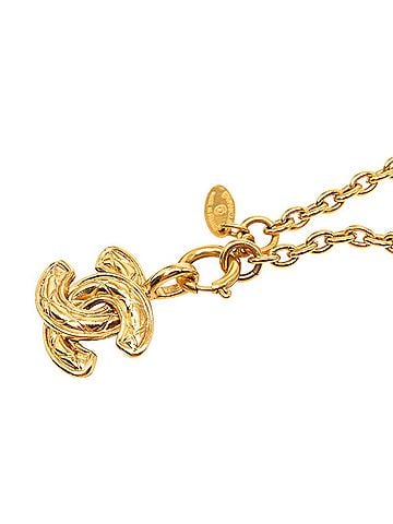 Chanel Chanel Matelassé Coco Mark Chain Pendant Necklace, Gold Plated, Women's. (view 1)