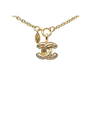 Chanel Chanel Matelassé Coco Mark Chain Pendant Necklace, Gold Plated, Women's. (view 2)