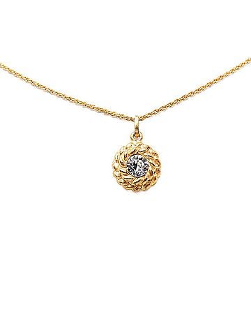 Chanel Chanel pendant necklace, gold plated, rhinestone, women's. (view 1)