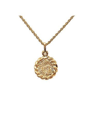 Chanel Chanel pendant necklace, gold plated, rhinestone, women's. (view 2)
