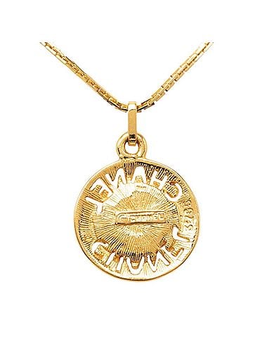 Chanel Chanel Logo Round Pendant Necklace, Gold Plated, Faux Pearl, Women's CHANEL (view 2)