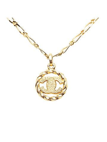 Chanel Chanel Coco Mark Pendant Necklace, Gold Plated, Rhinestone, Women's CHANEL (view 2)