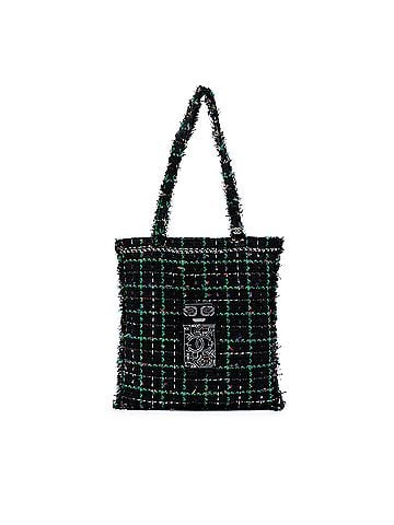 Chanel Large Tweed Resin Embellished Robot Shopping Tote (view 1)