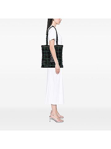 Chanel Large Tweed Resin Embellished Robot Shopping Tote (view 2)