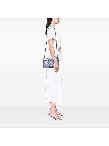 Chanel Old Medium Quilted Metallic Caviar Boy Flap (view 2)