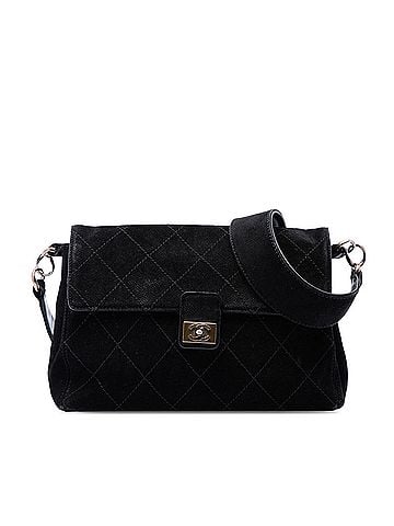 Chanel CC Quilted Suede Wild Stitch Flap (view 1)