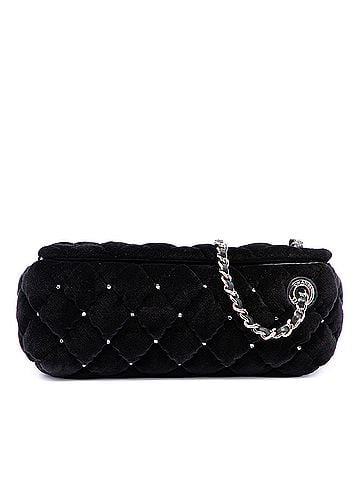 Chanel CC Quilted Velvet Crystal Wristlet Clutch (view 1)