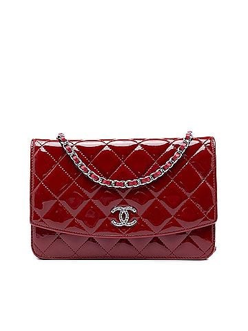 Chanel CC Quilted Patent Brilliant Wallet On Chain (view 1)