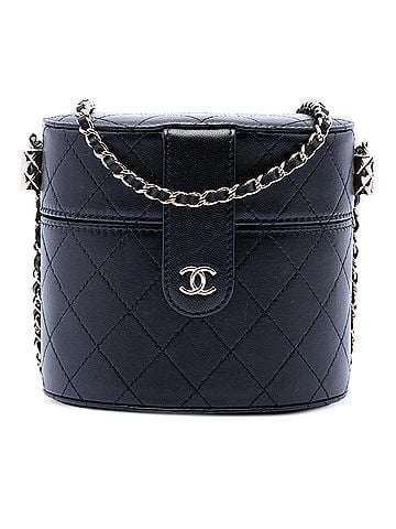 Chanel CC Quilted Lambskin Round Vanity Clutch With Chain (view 1)