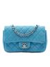 Chanel 100% Leather Blue Mini Rectangular Classic Iridescent Caviar Single Flap One size - photo 1